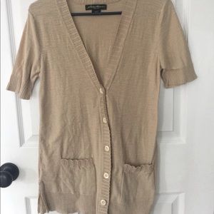 Eddie Bauer Tan Short sleeve Cardigan